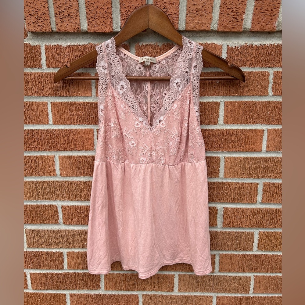 Bordeaux Pink Lacy Tank Top